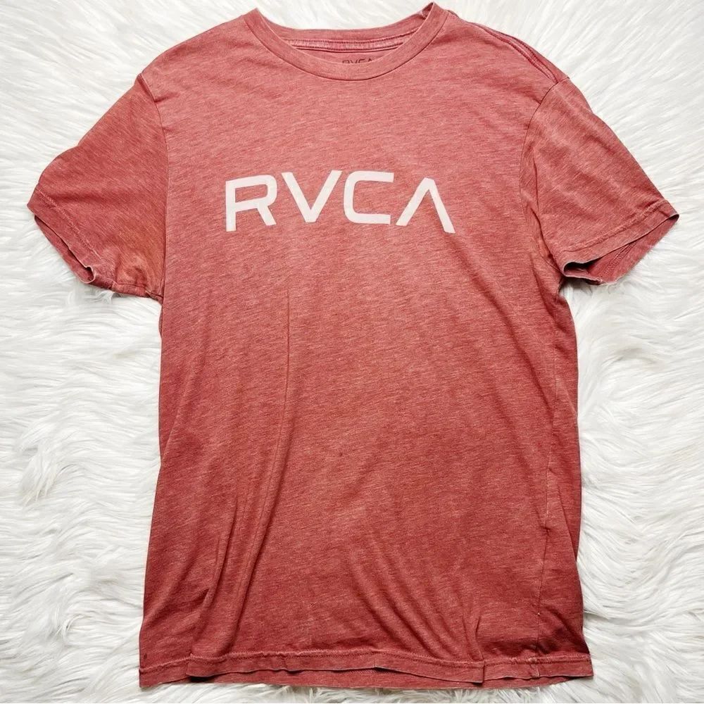 RVCA Vintage Dye Crew Neck T-Shirt Red Size Small